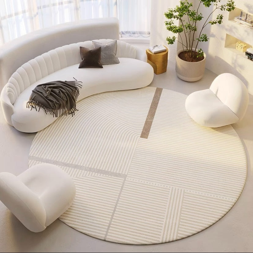 SkandiShop Nordic Round Carpet for Living Room